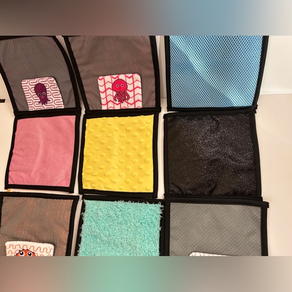 Sensory Mini Mats 6 7/8” x 6 7/8”, Set of 12, Built in Hooks for Hanging - Picture 8 of 13
